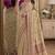 Cream soft silk blend banarasi jacuard work festive saree with unstitched blouse piece