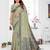 green spun cotton blend woven designer ethnic partywear saree
