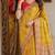 Yellow soft silk blend banarasi jacuard work festive saree with unstitched blouse piece