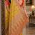 Yellow soft silk blend banarasi jacuard work festive saree with unstitched blouse piece