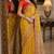 Yellow soft silk blend banarasi jacuard work festive saree with unstitched blouse piece