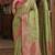 Pista soft silk blend banarasi jacuard work festive saree with unstitched blouse piece