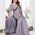 grey spun cotton blend woven designer ethnic partywear saree