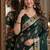 Green soft silk blend banarasi jacuard work festive saree with unstitched blouse piece