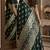 Green soft silk blend banarasi jacuard work festive saree with unstitched blouse piece