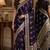 Plum soft silk blend banarasi jacuard work festive saree with unstitched blouse piece