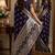 Plum soft silk blend banarasi jacuard work festive saree with unstitched blouse piece