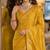 Yellow soft silk blend banarasi jacuard work festive saree with unstitched blouse piece