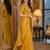 Yellow soft silk blend banarasi jacuard work festive saree with unstitched blouse piece