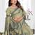 green woven designer spun cotton blend fabric smart traditional saree