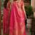 Pink soft silk blend banarasi jacuard work festive saree with unstitched blouse piece