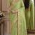 Pista soft silk blend banarasi jacuard work festive saree with unstitched blouse piece