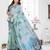 sea green woven designer spun cotton blend fabric smart traditional saree