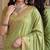 Pista soft silk blend banarasi jacuard work festive saree with unstitched blouse piece
