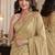 Cream soft silk blend banarasi jacuard work festive saree with unstitched blouse piece