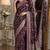 Wine soft silk blend banarasi jacuard work festive saree with unstitched blouse piece