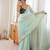 Sea green color smart fendy satin fabric designer ethnic partywear saree