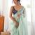 Sea green color smart fendy satin fabric designer ethnic partywear saree