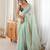Sea green color smart fendy satin fabric designer ethnic partywear saree
