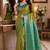 Parrot green soft silk blend banarasi jacuard work festive saree with unstitched blouse piece
