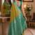 Parrot green soft silk blend banarasi jacuard work festive saree with unstitched blouse piece