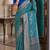 Sky blue soft silk blend banarasi jacuard work festive saree with unstitched blouse piece