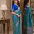 Sky blue soft silk blend banarasi jacuard work festive saree with unstitched blouse piece