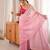 Pink color smart fendy satin fabric designer ethnic partywear saree