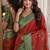 Red soft silk blend banarasi jacuard work festive saree with unstitched blouse piece