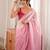 Pink color smart fendy satin fabric designer ethnic partywear saree