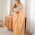 Yellow color smart fendy satin fabric designer ethnic partywear saree