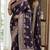 Plum soft silk blend banarasi jacuard work festive saree with unstitched blouse piece