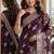 Wine soft silk blend banarasi jacuard work festive saree with unstitched blouse piece