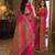 Pink soft silk blend banarasi jacuard work festive saree with unstitched blouse piece