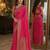 Pink soft silk blend banarasi jacuard work festive saree with unstitched blouse piece