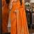 Orange soft silk blend banarasi jacuard work festive saree with unstitched blouse piece