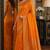 Orange soft silk blend banarasi jacuard work festive saree with unstitched blouse piece