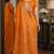 Orange soft silk blend banarasi jacuard work festive saree with unstitched blouse piece