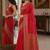 Red soft silk blend banarasi jacuard work festive saree with unstitched blouse piece