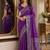 Purple soft silk blend banarasi jacuard work festive saree with unstitched blouse piece
