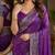 Purple soft silk blend banarasi jacuard work festive saree with unstitched blouse piece