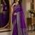 Purple soft silk blend banarasi jacuard work festive saree with unstitched blouse piece