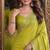 Parrot green soft silk blend banarasi jacuard work festive saree with unstitched blouse piece