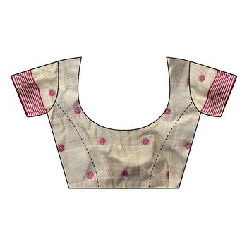 peach color smart spun cotton blend fabric woven designer saree 5