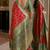 Red soft silk blend banarasi jacuard work festive saree with unstitched blouse piece