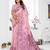 pink color smart spun cotton blend fabric woven designer saree