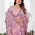 pink color smart spun cotton blend fabric woven designer saree