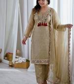 Heavy Designer Embroidery Work Kurti Set With Dupatta Festival Wear Suit Set