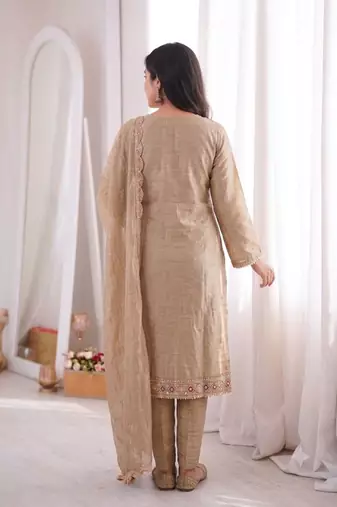 Heavy Designer Embroidery Work Kurti Set With Dupatta Festival Wear Suit Set