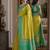 Parrot green soft silk blend banarasi jacuard work festive saree with unstitched blouse piece